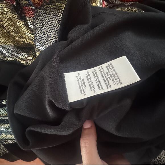 Julia Jordan V-Neck Stretch Multi Colored Sequin A-Line Midi Dress Size 6 - Picture 5 of 12